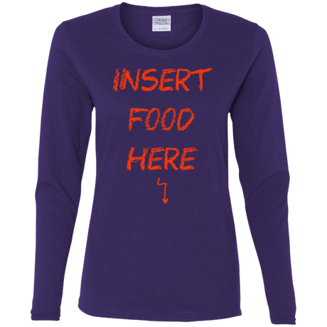 T-Shirts Purple / S Insert Food Women's Long Sleeve T-Shirt