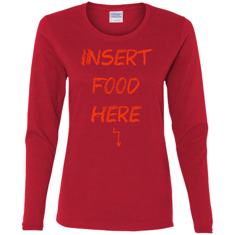 T-Shirts Red / S Insert Food Women's Long Sleeve T-Shirt