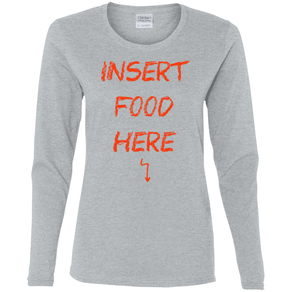 T-Shirts Sport Grey / S Insert Food Women's Long Sleeve T-Shirt
