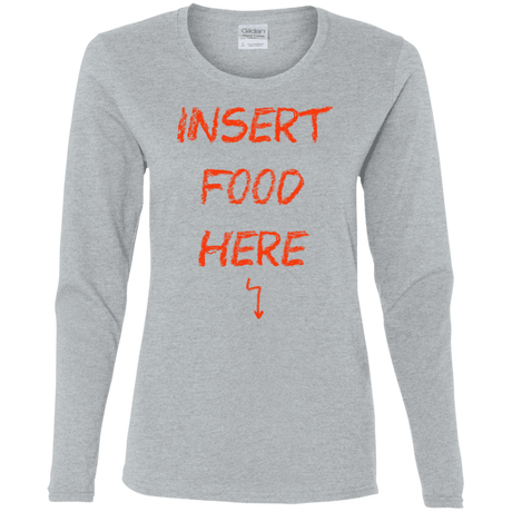 T-Shirts Sport Grey / S Insert Food Women's Long Sleeve T-Shirt