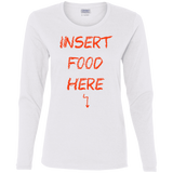 T-Shirts White / S Insert Food Women's Long Sleeve T-Shirt