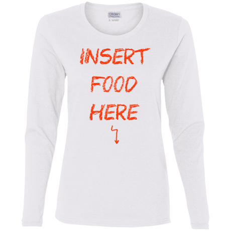 T-Shirts White / S Insert Food Women's Long Sleeve T-Shirt