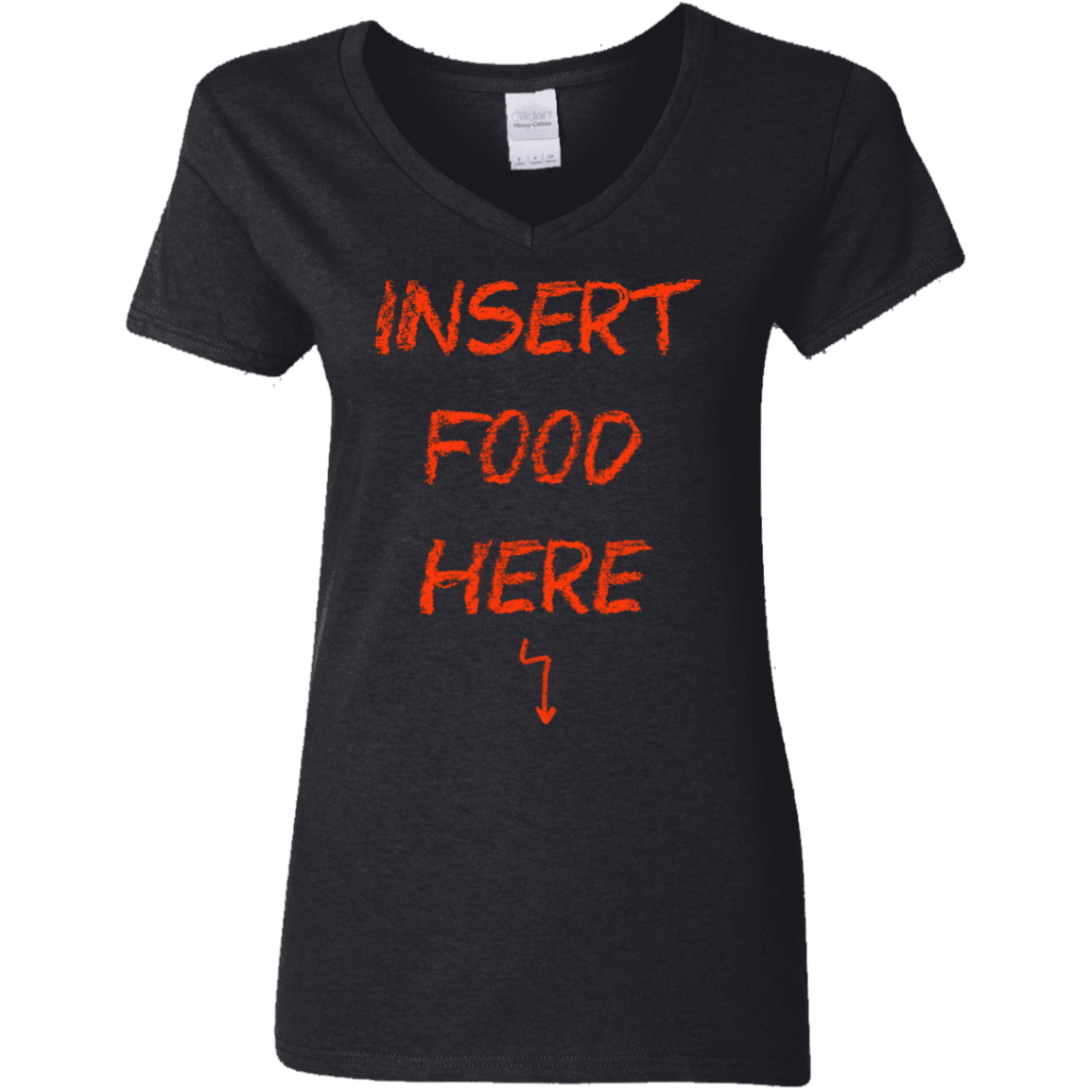 T-Shirts Black / S Insert Food Women's V-Neck T-Shirt