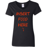 T-Shirts Black / S Insert Food Women's V-Neck T-Shirt