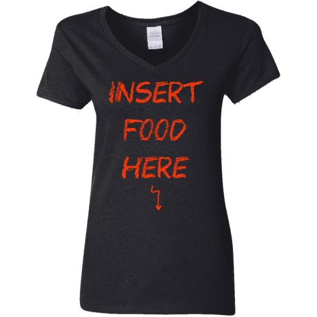 T-Shirts Black / S Insert Food Women's V-Neck T-Shirt