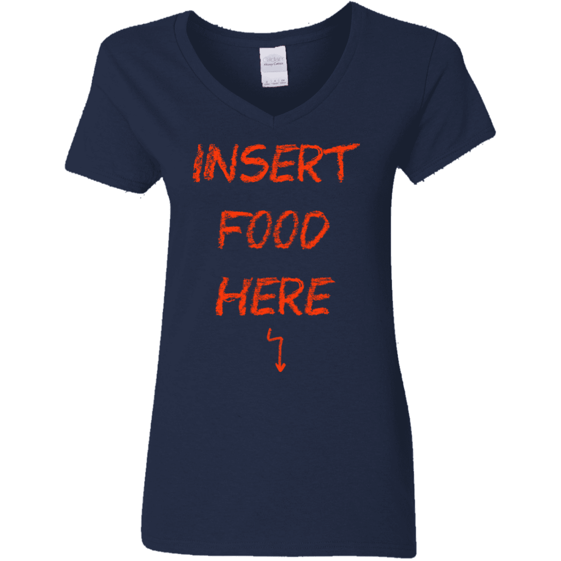 T-Shirts Navy / S Insert Food Women's V-Neck T-Shirt