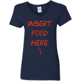 T-Shirts Navy / S Insert Food Women's V-Neck T-Shirt