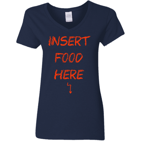 T-Shirts Navy / S Insert Food Women's V-Neck T-Shirt