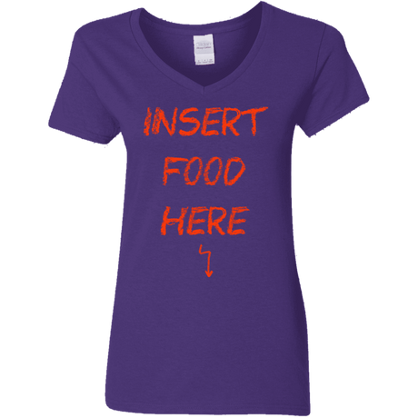 T-Shirts Purple / S Insert Food Women's V-Neck T-Shirt