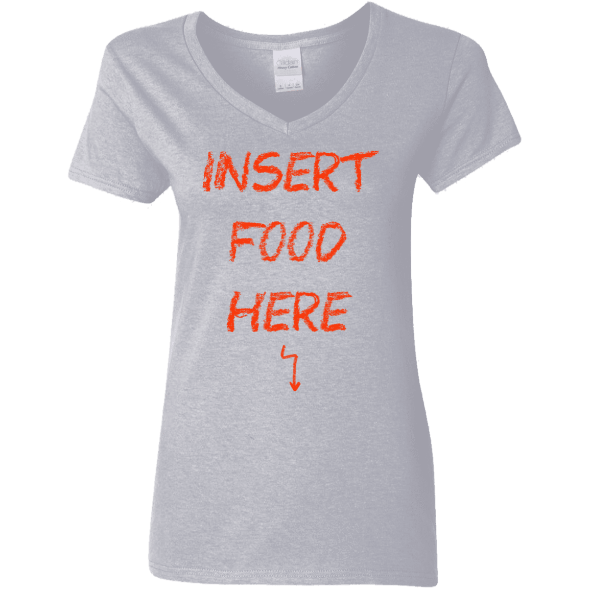 T-Shirts Sport Grey / S Insert Food Women's V-Neck T-Shirt