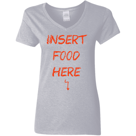 T-Shirts Sport Grey / S Insert Food Women's V-Neck T-Shirt