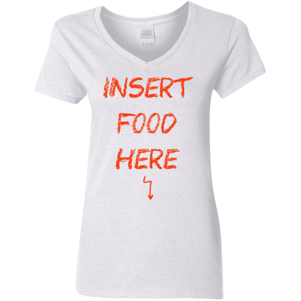 T-Shirts White / S Insert Food Women's V-Neck T-Shirt