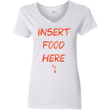 T-Shirts White / S Insert Food Women's V-Neck T-Shirt