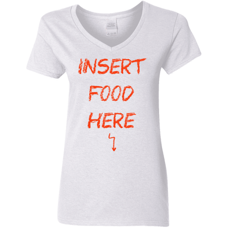 T-Shirts White / S Insert Food Women's V-Neck T-Shirt