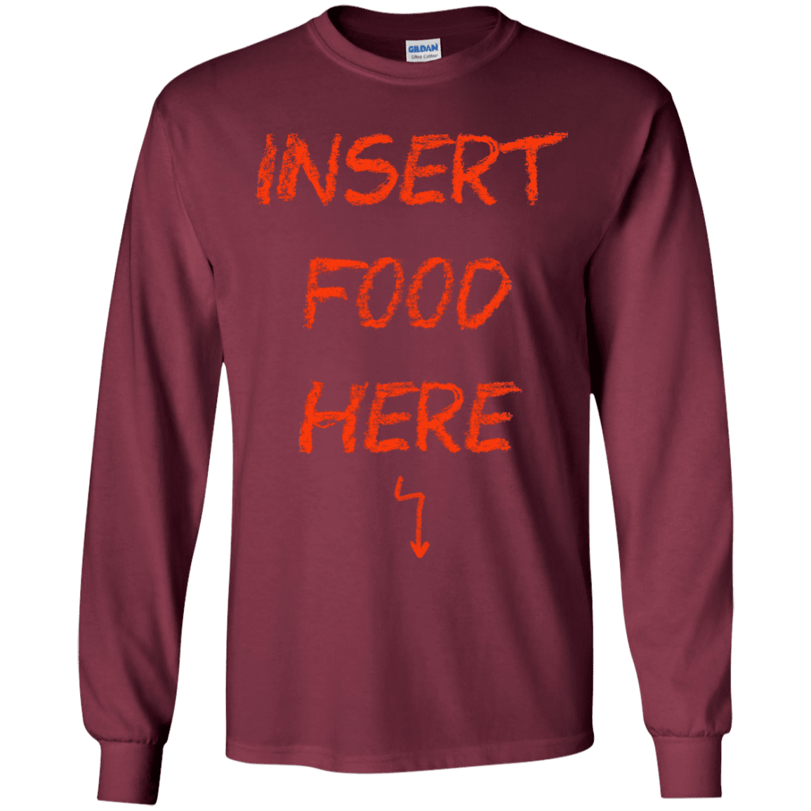 T-Shirts Maroon / YS Insert Food Youth Long Sleeve T-Shirt