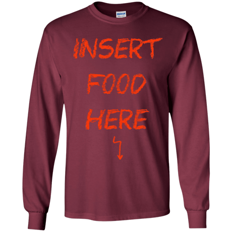 T-Shirts Maroon / YS Insert Food Youth Long Sleeve T-Shirt