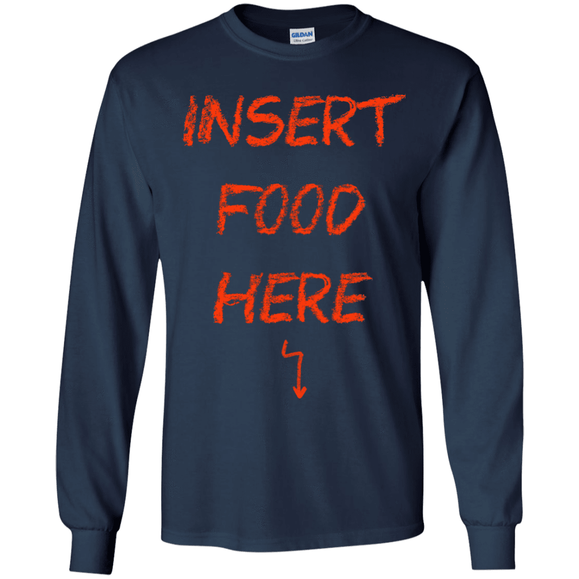 T-Shirts Navy / YS Insert Food Youth Long Sleeve T-Shirt
