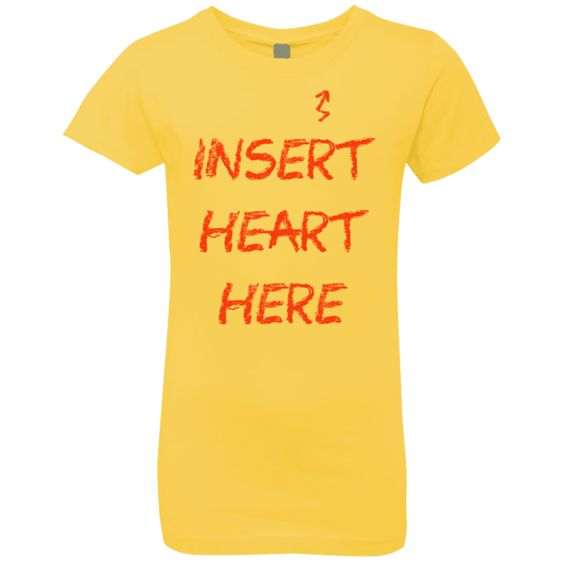 T-Shirts Vibrant Yellow / YXS Insert Heart Here Girls Premium T-Shirt