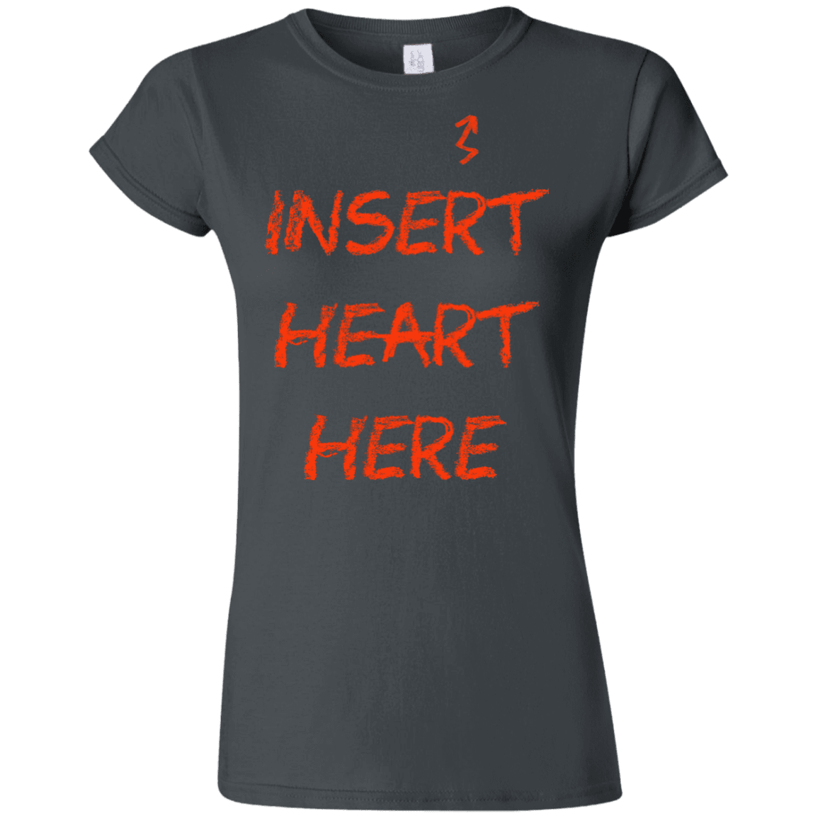 T-Shirts Charcoal / S Insert Heart Here Junior Slimmer-Fit T-Shirt