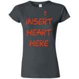 T-Shirts Charcoal / S Insert Heart Here Junior Slimmer-Fit T-Shirt