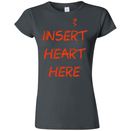 T-Shirts Charcoal / S Insert Heart Here Junior Slimmer-Fit T-Shirt