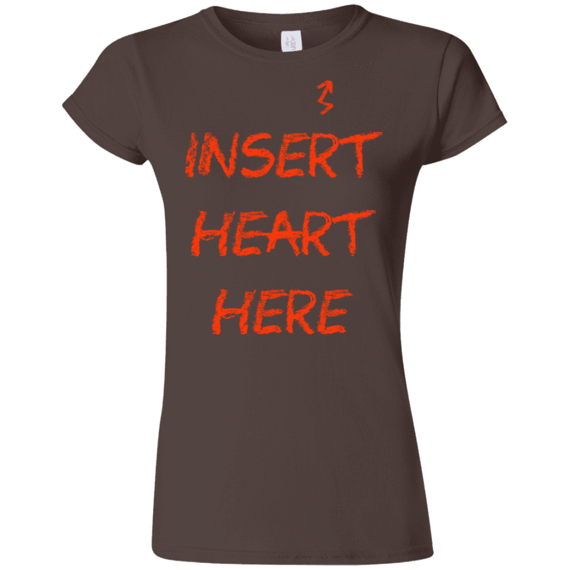 T-Shirts Dark Chocolate / S Insert Heart Here Junior Slimmer-Fit T-Shirt