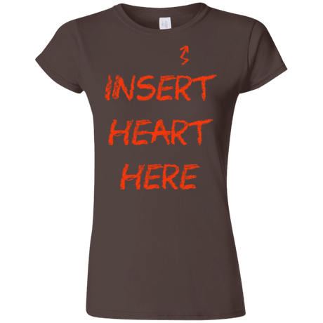 T-Shirts Dark Chocolate / S Insert Heart Here Junior Slimmer-Fit T-Shirt