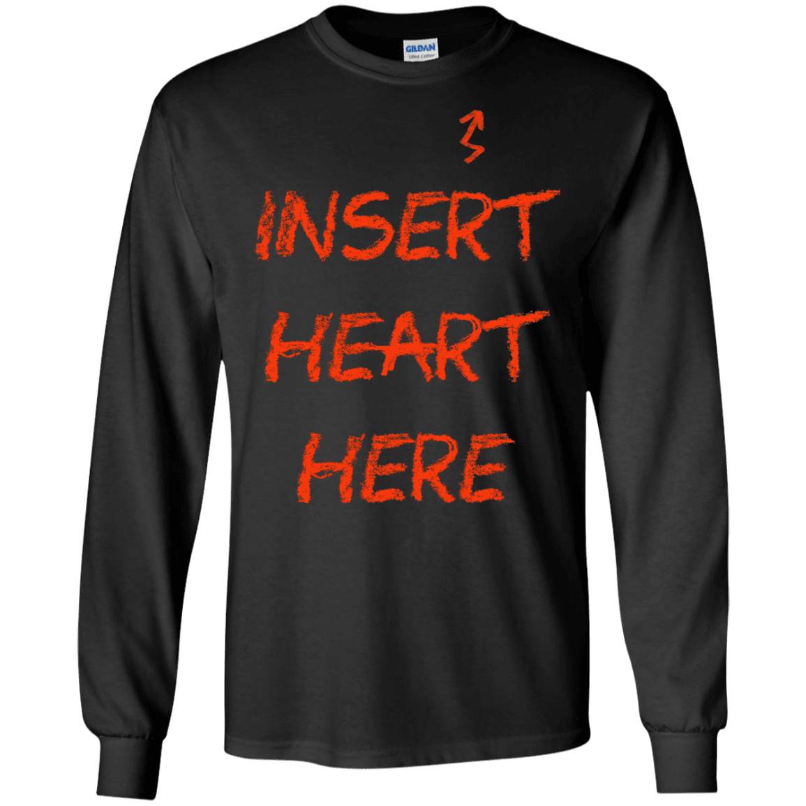 T-Shirts Black / S Insert Heart Here Men's Long Sleeve T-Shirt