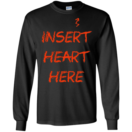 T-Shirts Black / S Insert Heart Here Men's Long Sleeve T-Shirt