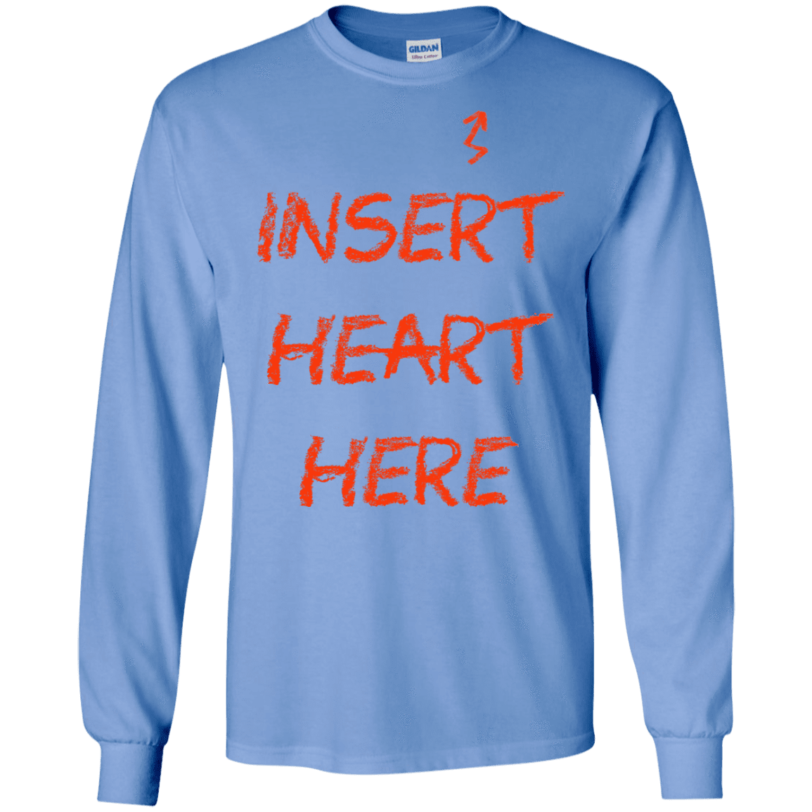 T-Shirts Carolina Blue / S Insert Heart Here Men's Long Sleeve T-Shirt