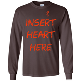 T-Shirts Dark Chocolate / S Insert Heart Here Men's Long Sleeve T-Shirt