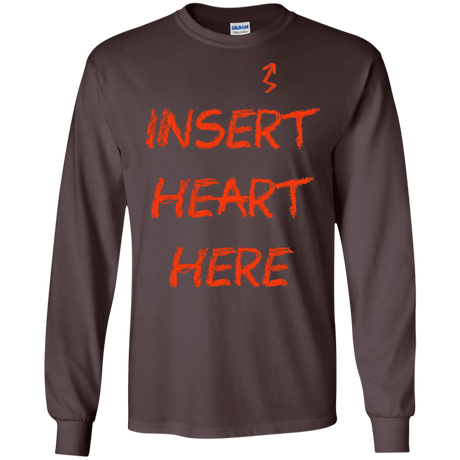 T-Shirts Dark Chocolate / S Insert Heart Here Men's Long Sleeve T-Shirt