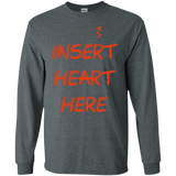 T-Shirts Dark Heather / S Insert Heart Here Men's Long Sleeve T-Shirt