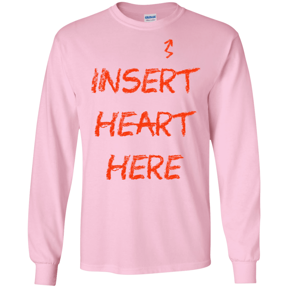 T-Shirts Light Pink / S Insert Heart Here Men's Long Sleeve T-Shirt