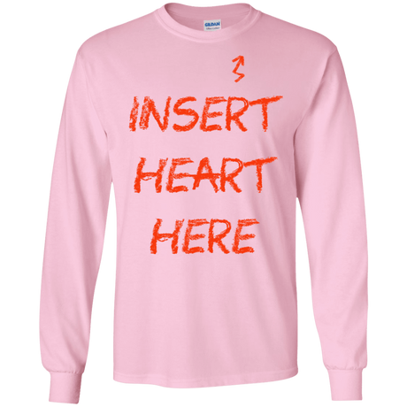 T-Shirts Light Pink / S Insert Heart Here Men's Long Sleeve T-Shirt