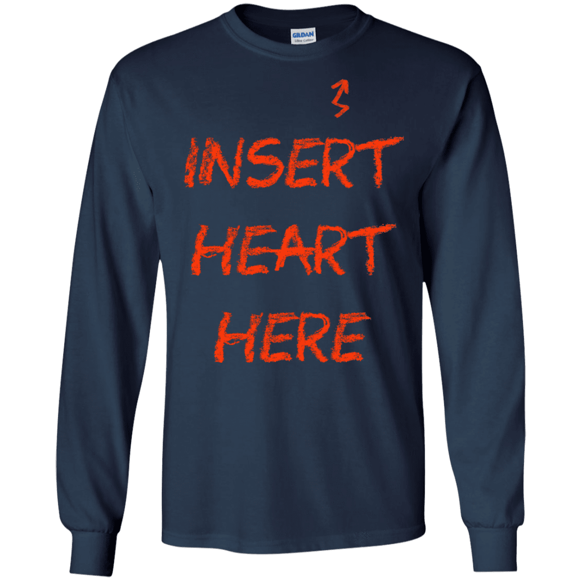 T-Shirts Navy / S Insert Heart Here Men's Long Sleeve T-Shirt