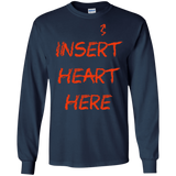 T-Shirts Navy / S Insert Heart Here Men's Long Sleeve T-Shirt