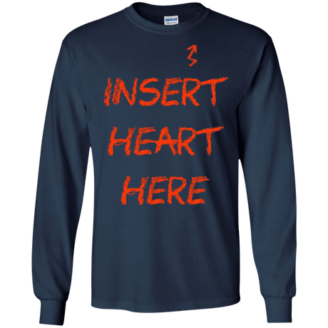 T-Shirts Navy / S Insert Heart Here Men's Long Sleeve T-Shirt