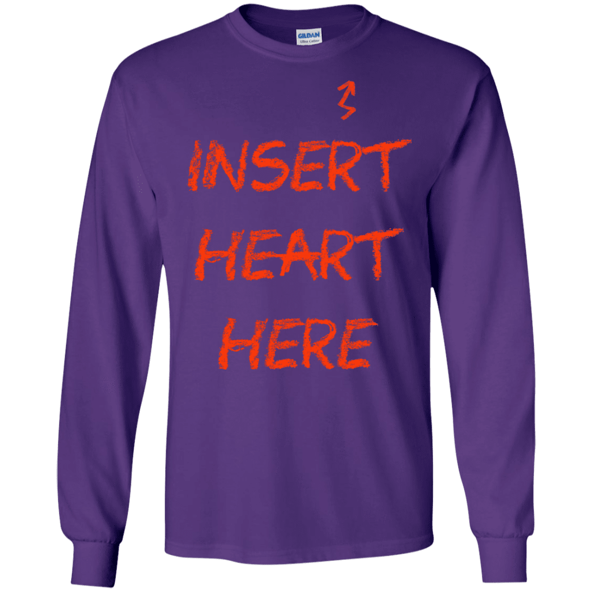 T-Shirts Purple / S Insert Heart Here Men's Long Sleeve T-Shirt