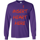 T-Shirts Purple / S Insert Heart Here Men's Long Sleeve T-Shirt