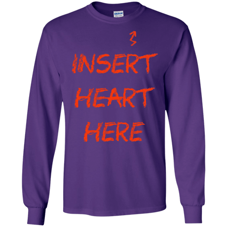 T-Shirts Purple / S Insert Heart Here Men's Long Sleeve T-Shirt