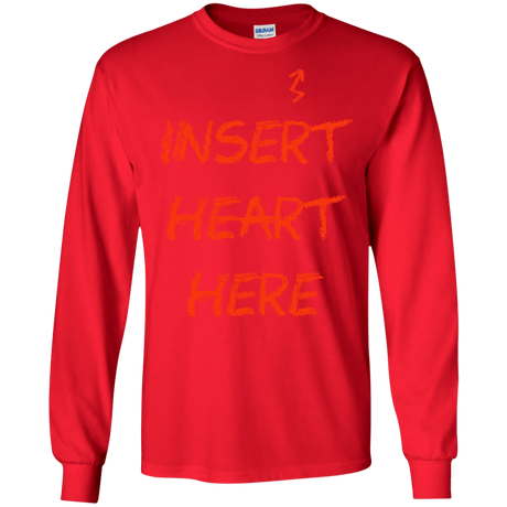 T-Shirts Red / S Insert Heart Here Men's Long Sleeve T-Shirt