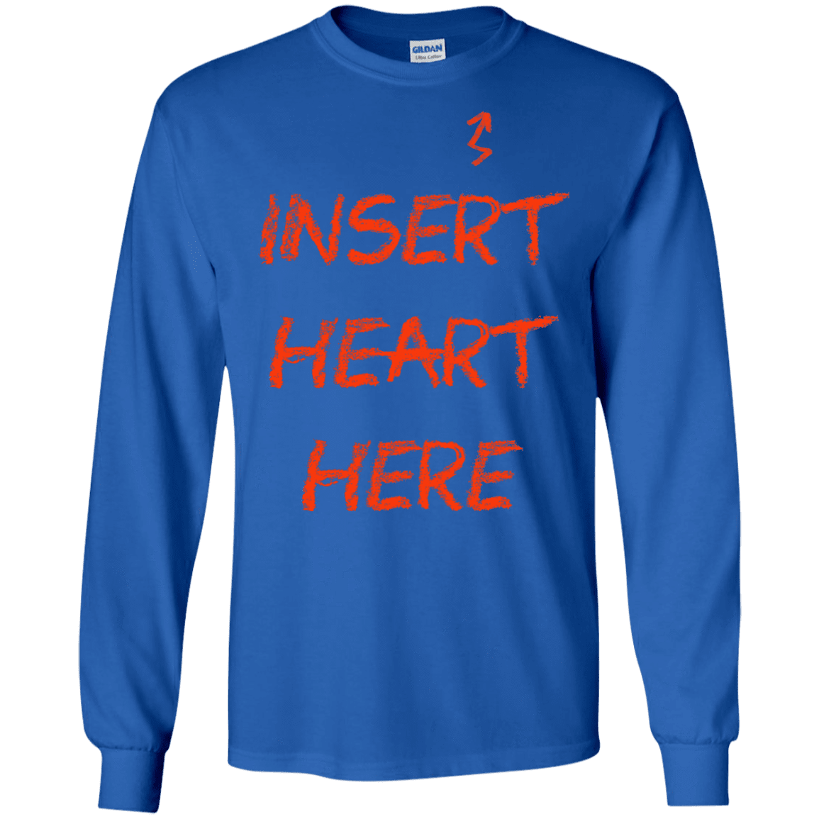 T-Shirts Royal / S Insert Heart Here Men's Long Sleeve T-Shirt