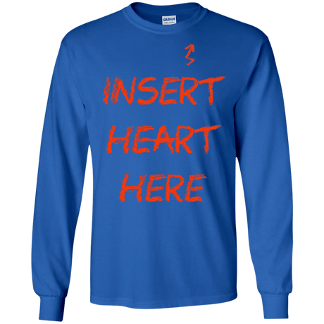 T-Shirts Royal / S Insert Heart Here Men's Long Sleeve T-Shirt