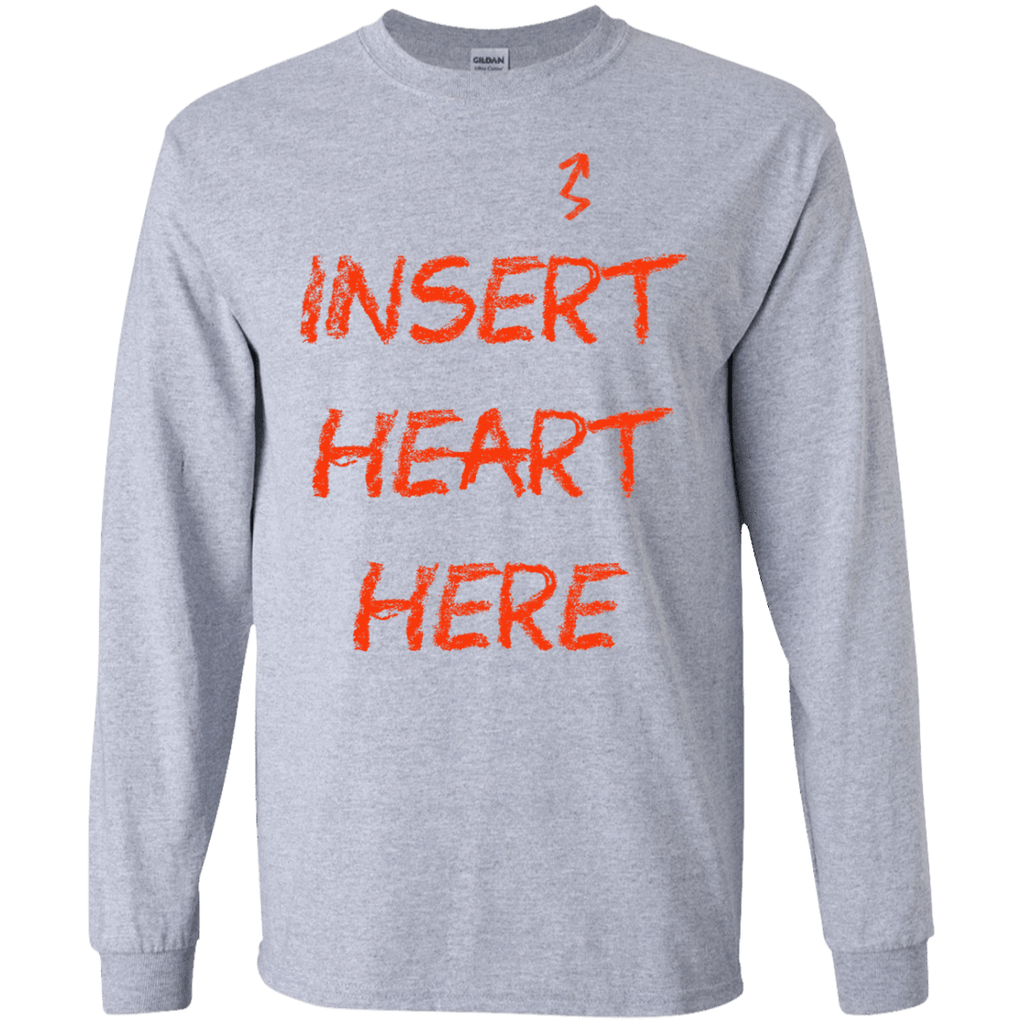 T-Shirts Sport Grey / S Insert Heart Here Men's Long Sleeve T-Shirt