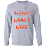 T-Shirts Sport Grey / S Insert Heart Here Men's Long Sleeve T-Shirt