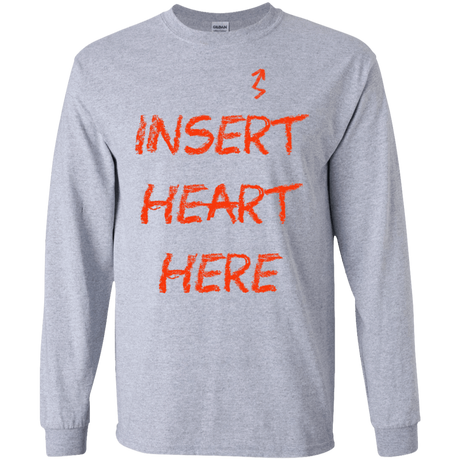 T-Shirts Sport Grey / S Insert Heart Here Men's Long Sleeve T-Shirt