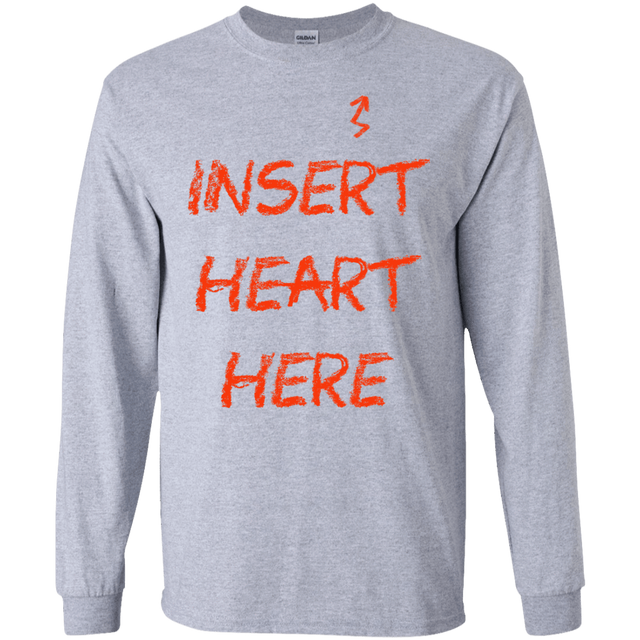 T-Shirts Sport Grey / S Insert Heart Here Men's Long Sleeve T-Shirt