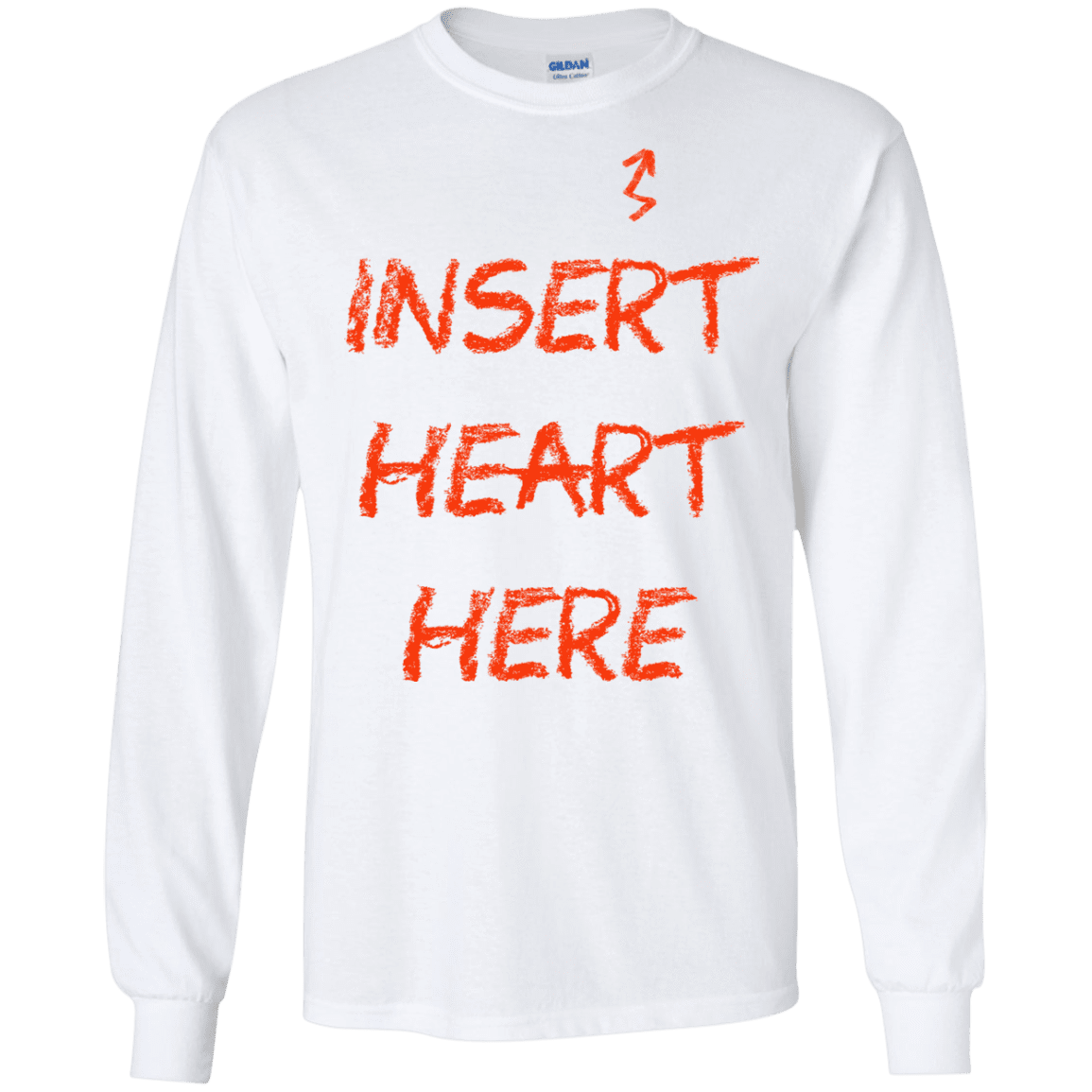 T-Shirts White / S Insert Heart Here Men's Long Sleeve T-Shirt