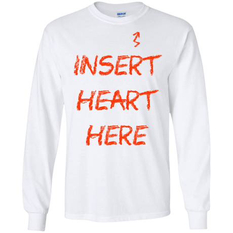 T-Shirts White / S Insert Heart Here Men's Long Sleeve T-Shirt